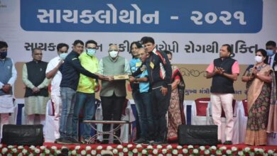 Chief Minister Bhupendrabhai Patel flagged off the state level 'Fit India, Fit Gujarat Cyclothon'