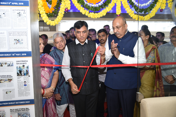 Inauguration of Donate Life's new office at Vesu by India's Union Health and Family Welfare Minister Dr. Mansukhbhai Mandaviya